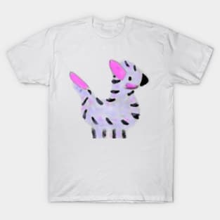 Blue black watercolor zebra animal art T-Shirt